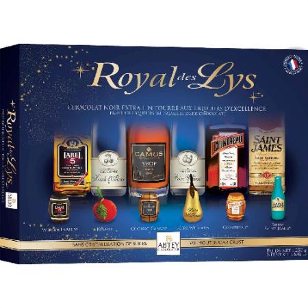 Royal des Lys Chocolate nhân rượu hộp tím than 250g