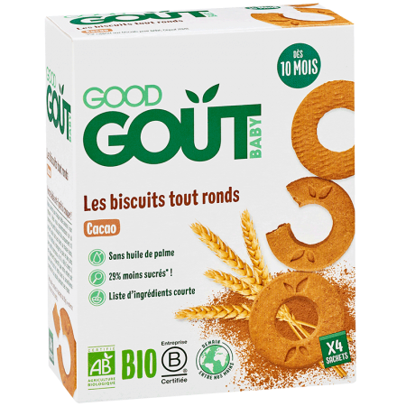 GOOD GOUT Les biscuits Tout ronds Bio bánh ăn dặm cacao 80g