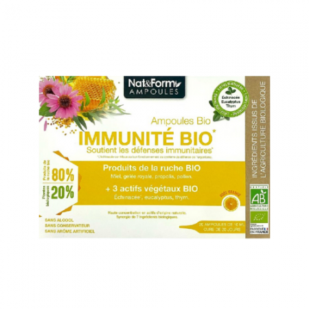 Nat&Form Ampoules Bio Immunite Tăng đề kháng hữu cơ 20 ống/hộp