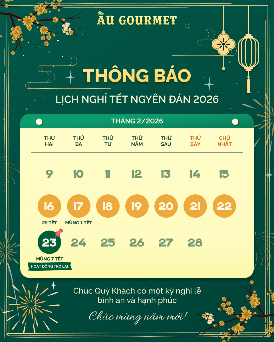 Au Gourmet chân thành cảm ơn một năm rực rỡ yêu thương